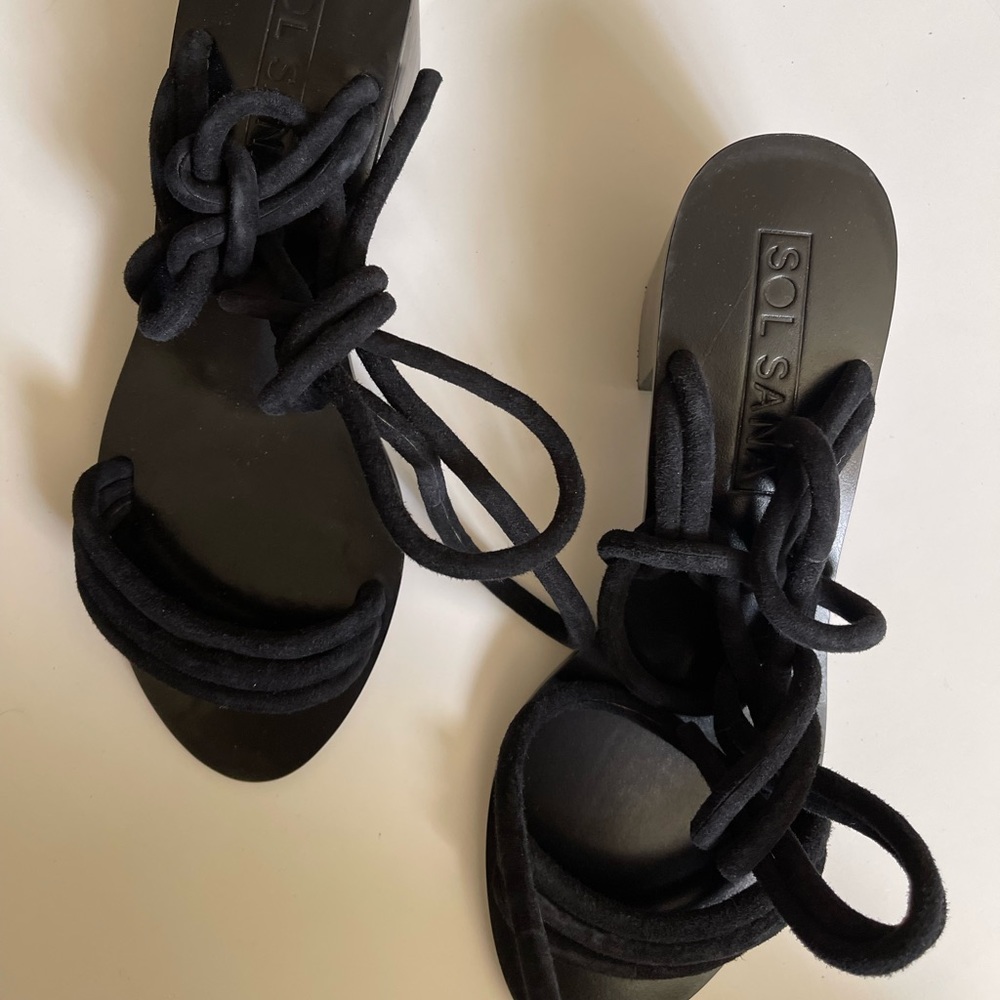 SOL SANA SUEDE LACE UP SANDALS SIZE 38
